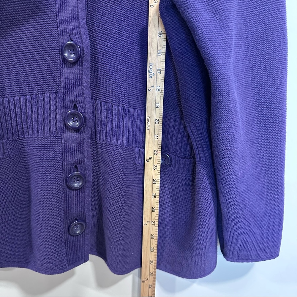 JONES NEW YORK SIGNATURE WOMAN Jacket Purple Cotton Blend Cardigan Size 3X - Picture 5 of 7